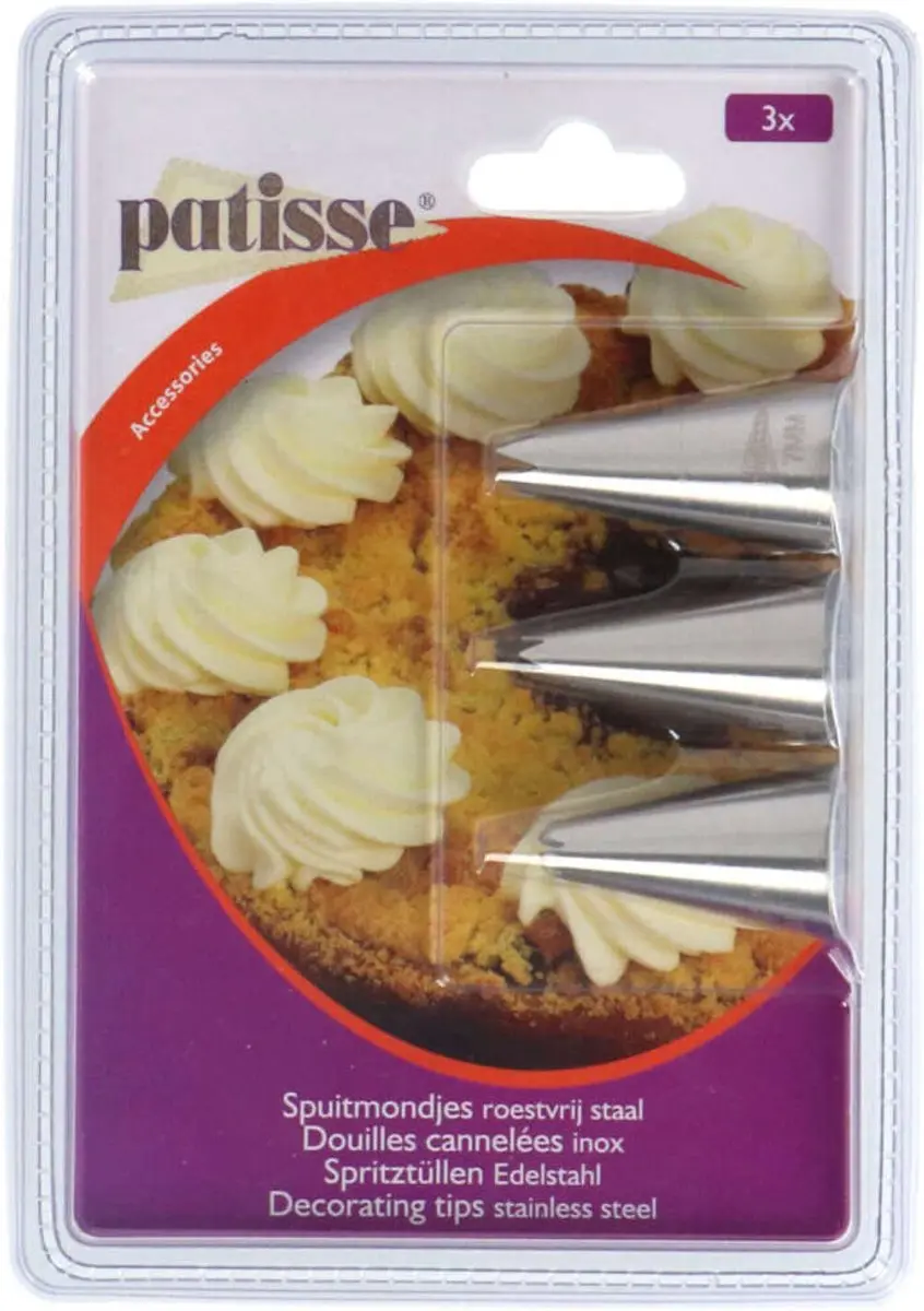 Patisse RVS Sproeimondjes Set 3-delig - Decoratie