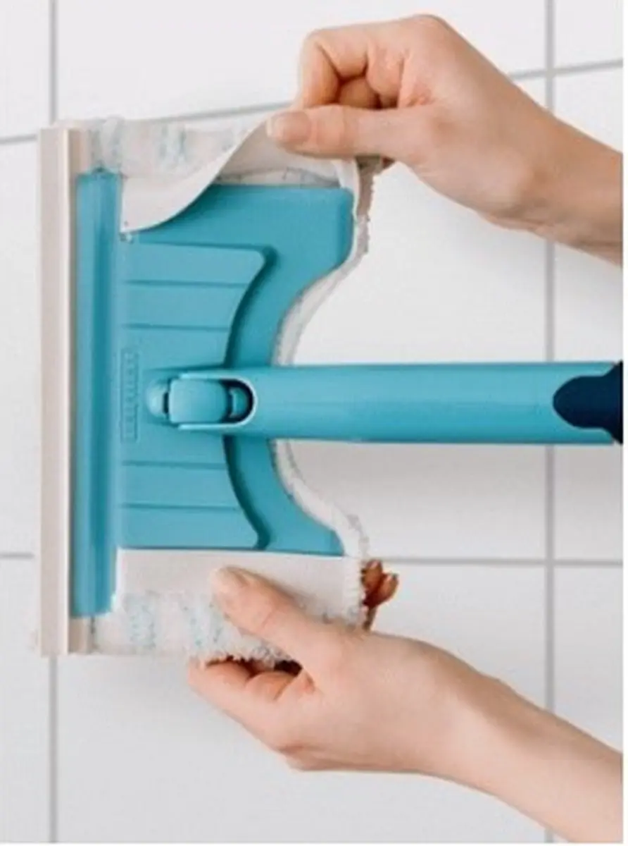 Leifheit Flexipad Vervangingsdoek 20cm - Click Systeem Steel 140cm - Wit/Turquoise
