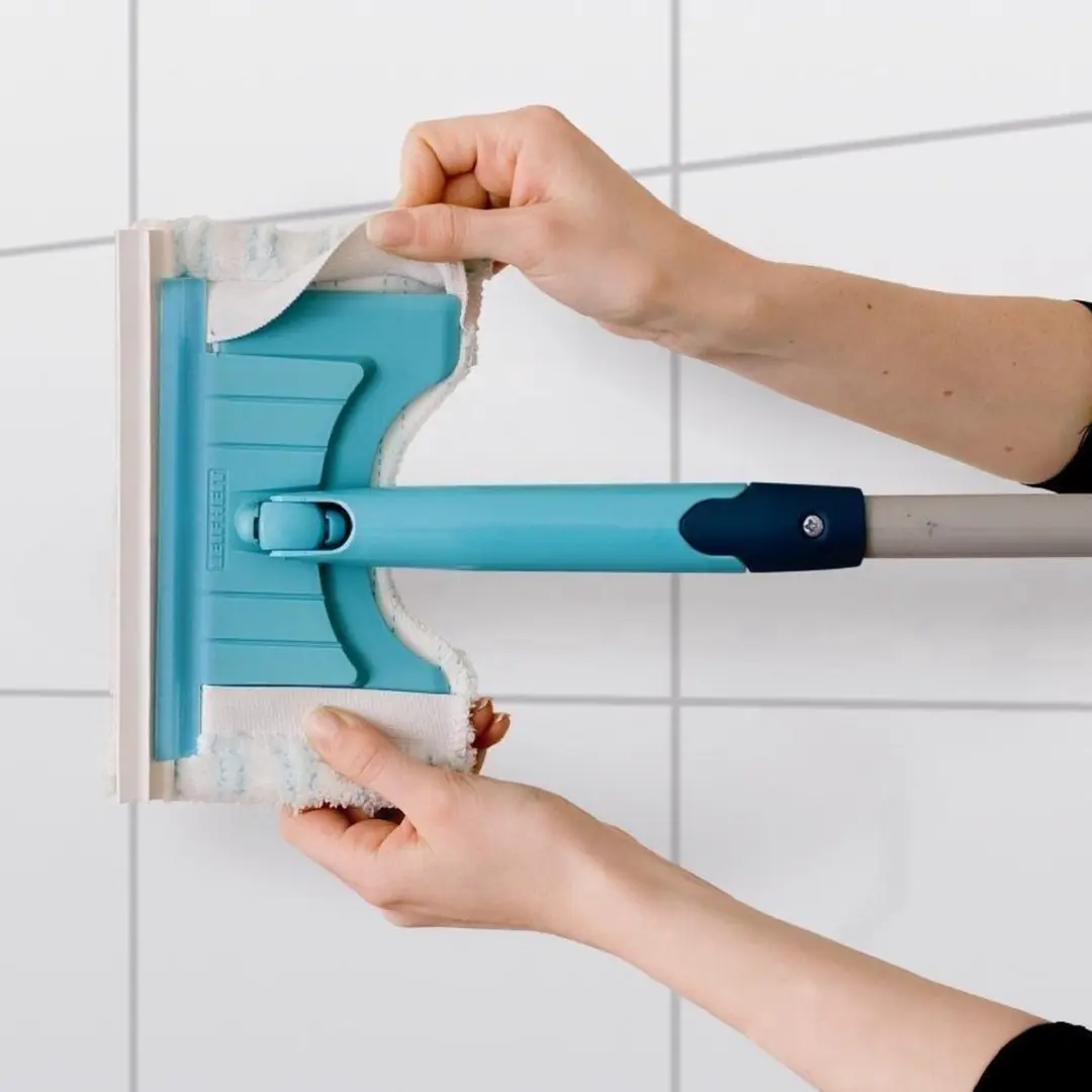 Leifheit Flexipad Vervangingsdoek 20cm - Click Systeem Steel 140cm - Wit/Turquoise