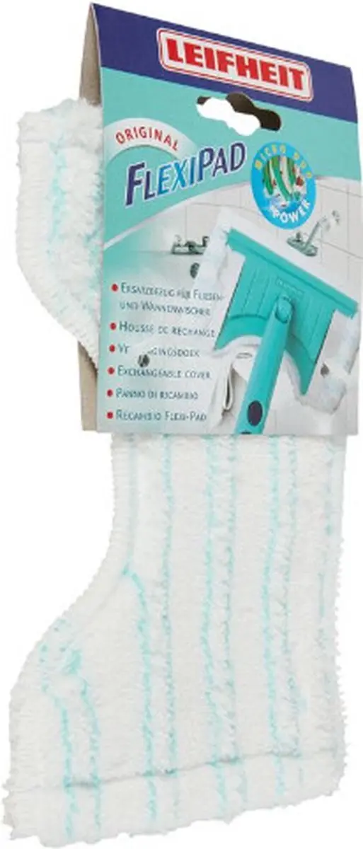 Leifheit Flexipad Vervangingsdoek 20cm - Click Systeem Steel 140cm - Wit/Turquoise