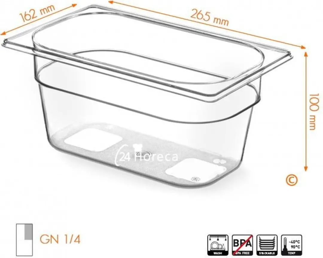 HENDI GN-container 1/4 869529 - 2,8L - Tritan