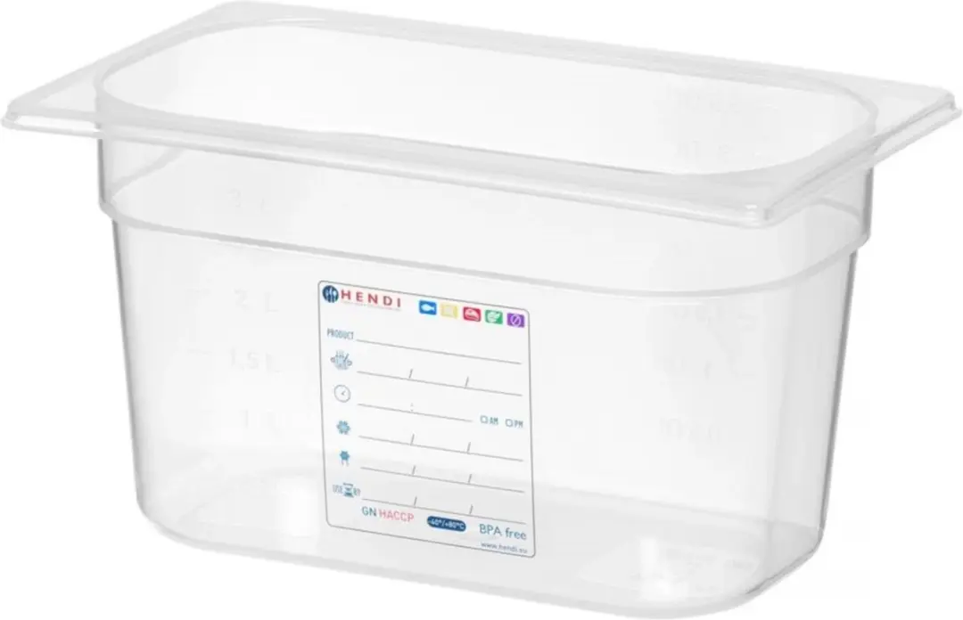 HENDI Gastronorm Container 1/4 880364 - 3,5L - Transparant