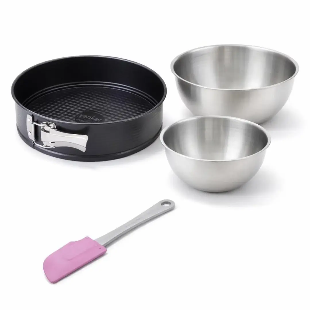 Zenker Springvormset 24cm - met Mengkommen & Spatel - Zwart