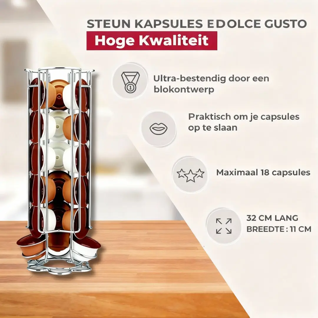 Fackelmann Capsulehouder Dolce Gusto 20990 - 15 Stuks - Grijs