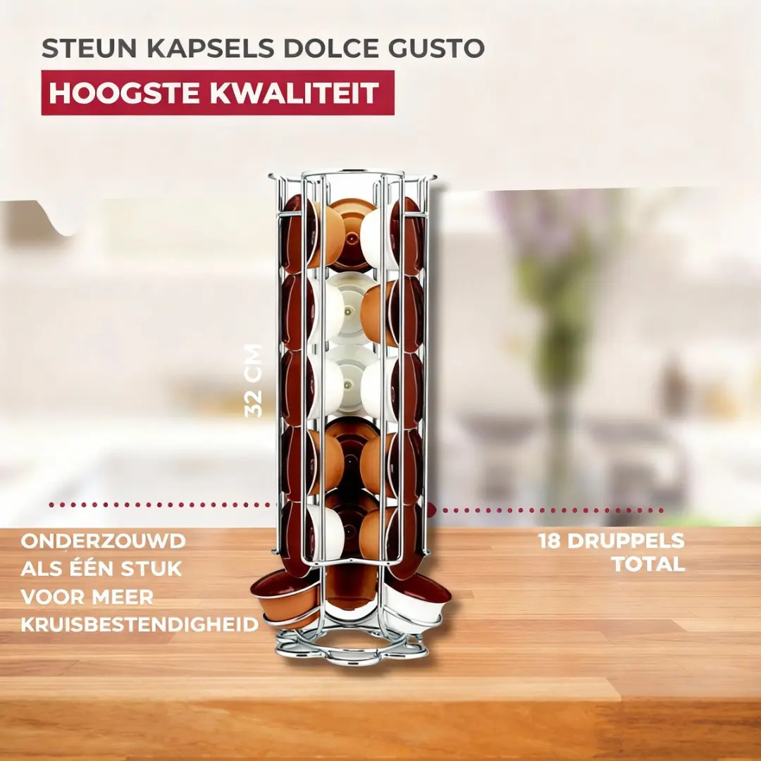 Fackelmann Capsulehouder Dolce Gusto 20990 - 15 Stuks - Grijs