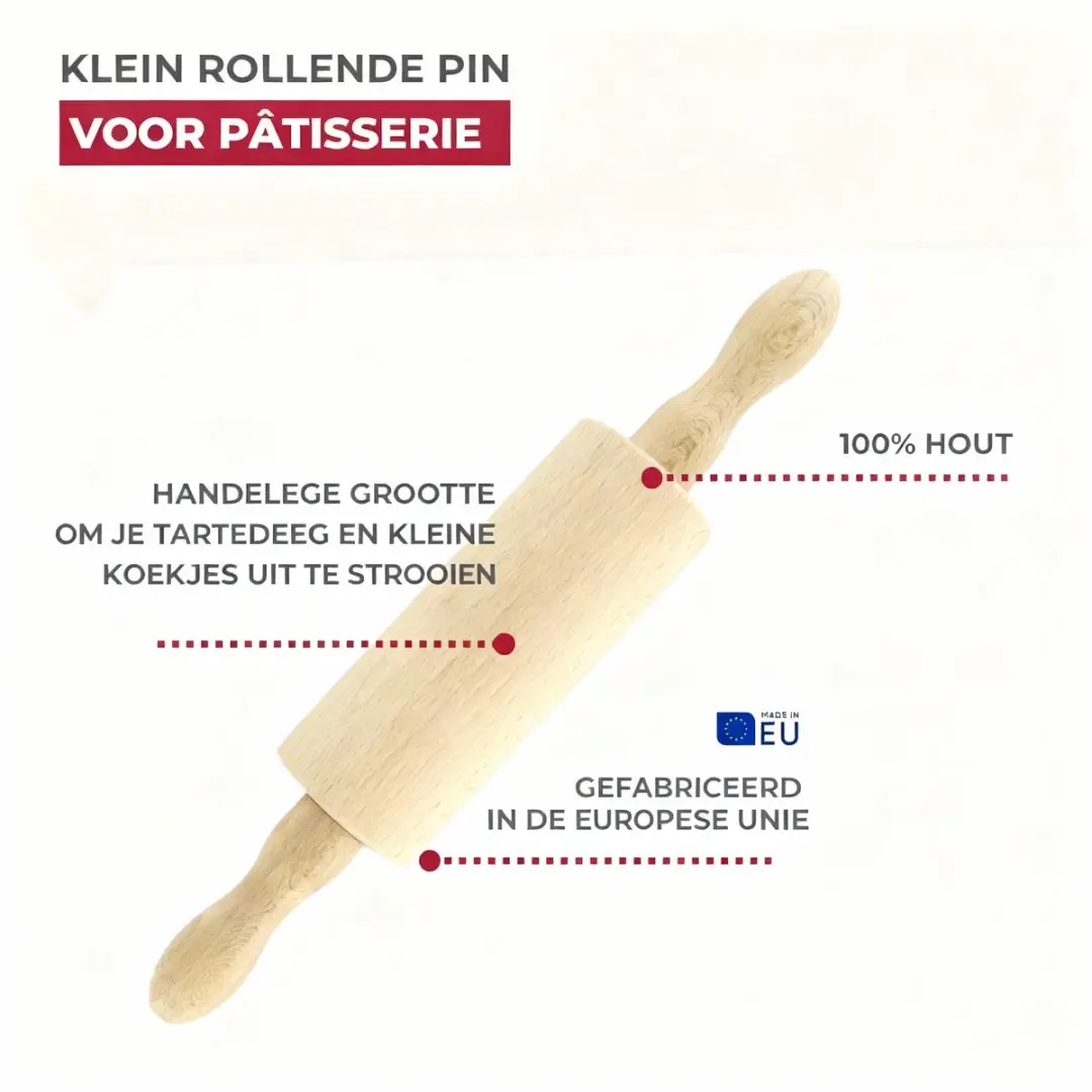 Fackelmann Wood Edition Houten Deegroller 23,5cm - Drankje