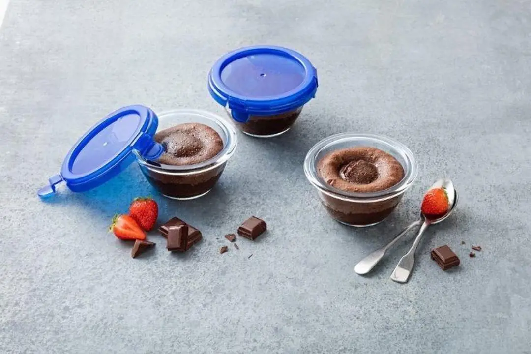 PYREX Cook & Go Ronde Schaal 200ml - Set van 5 - Blauw/Transparant