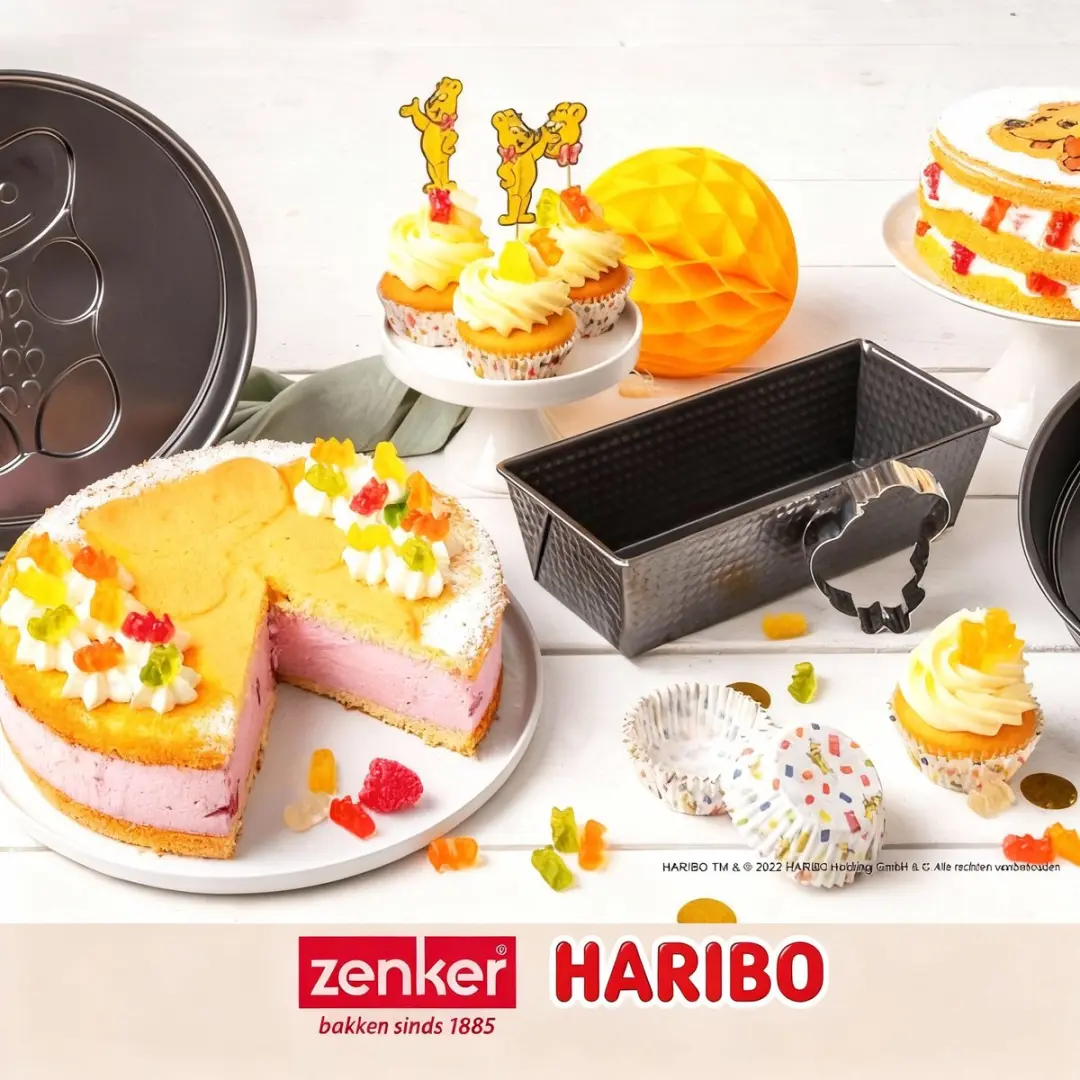 Zenker Cakevorm 25cm met Haribo-uitsteker - Zwart