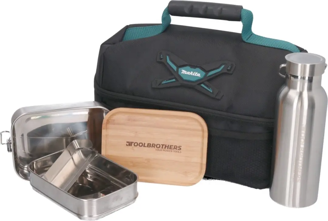 Makita Toolbrothers Lunchset - Isolerende tas + RVS lunchbox 1340ml + RVS drinkfles 500ml - afbeelding 3 van 6