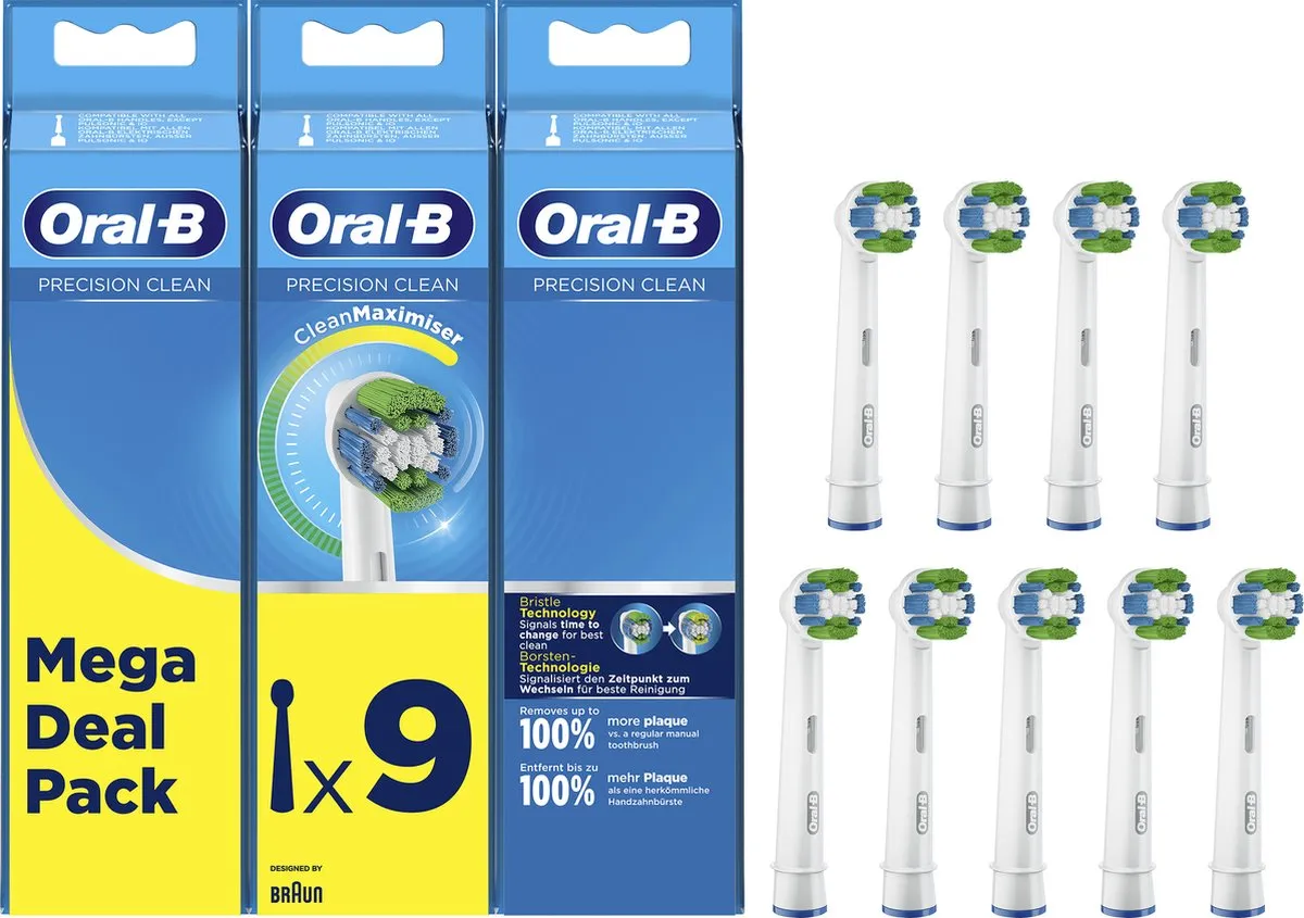 Oral-B Precision Clean Opzetborstels 9 Stuks - Wit - afbeelding 6 van 6