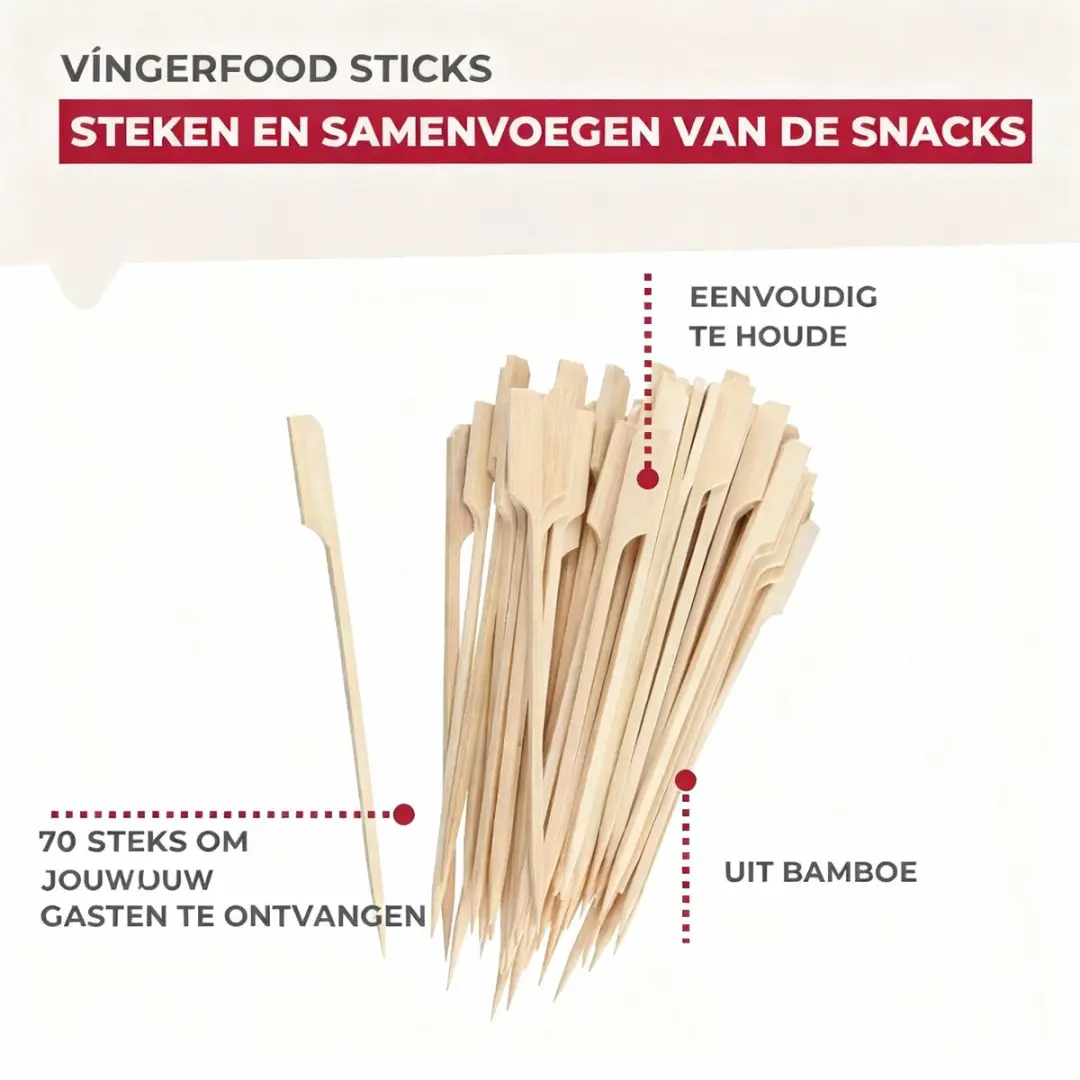 Fackelmann Nature Satéprikkers 15cm - 70 Stuks - Drankje