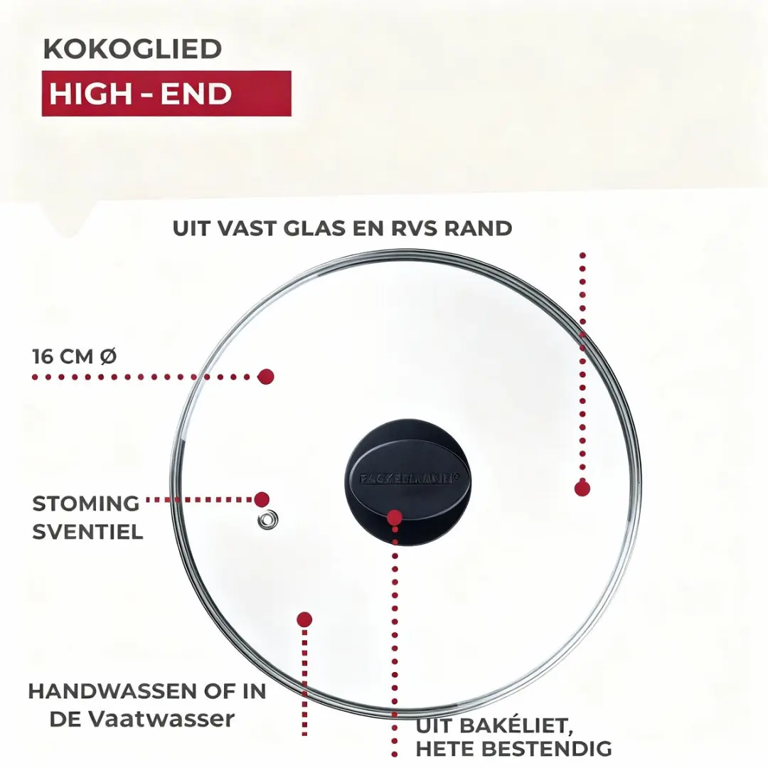 Fackelmann Glazen Kookdeksel 16cm - MPN 688160 - afbeelding 3 van 6