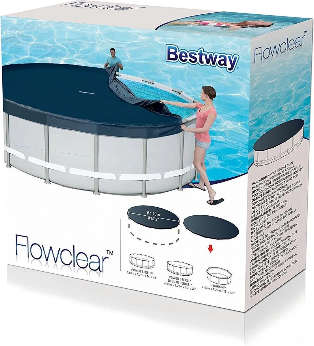 Bestway Rond Afdekzeil 488cm - Grijs