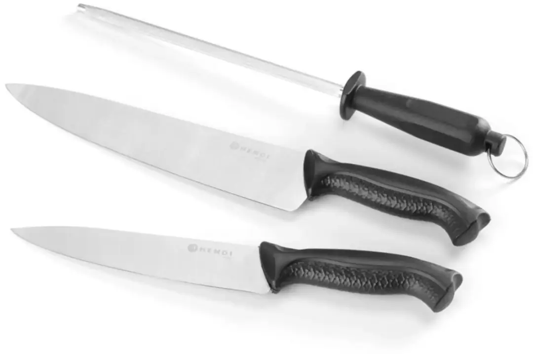 Hendi Koksmessen 3-delig 18/24cm + Slijpstaal 23cm