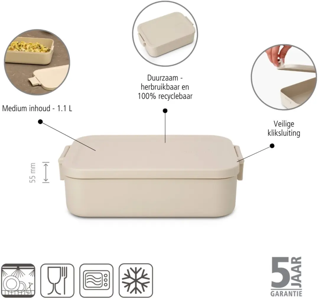 Brabantia Make & Take Lunchbox Medium 1.1L - Soft Beige