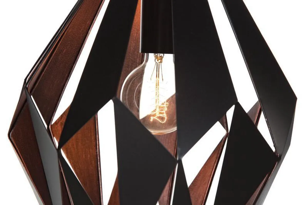 Eglo Carlton 1 Hanglamp Ø31cm - Zwart/Koper
