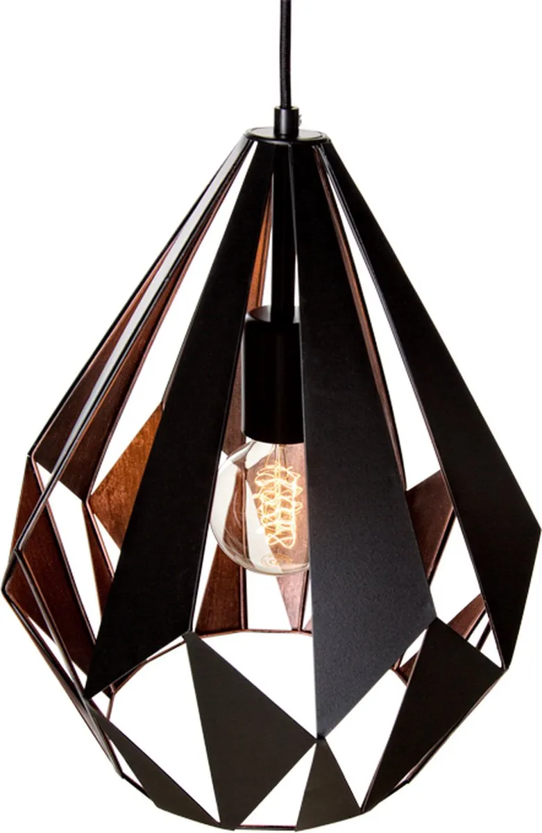 Eglo Carlton 1 Hanglamp Ø31cm - Zwart/Koper