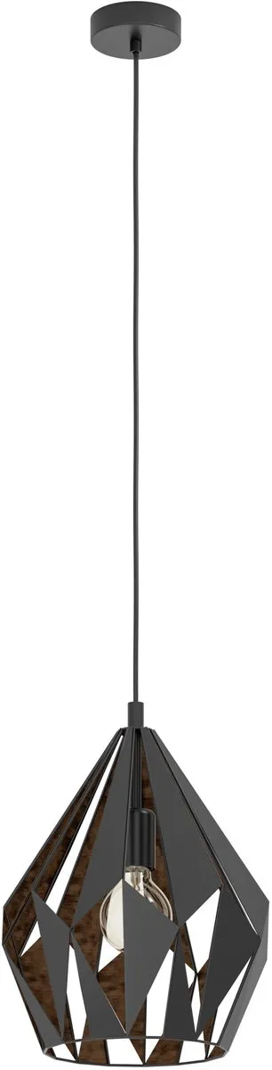 Eglo Carlton 1 Hanglamp Ø31cm - Zwart/Koper