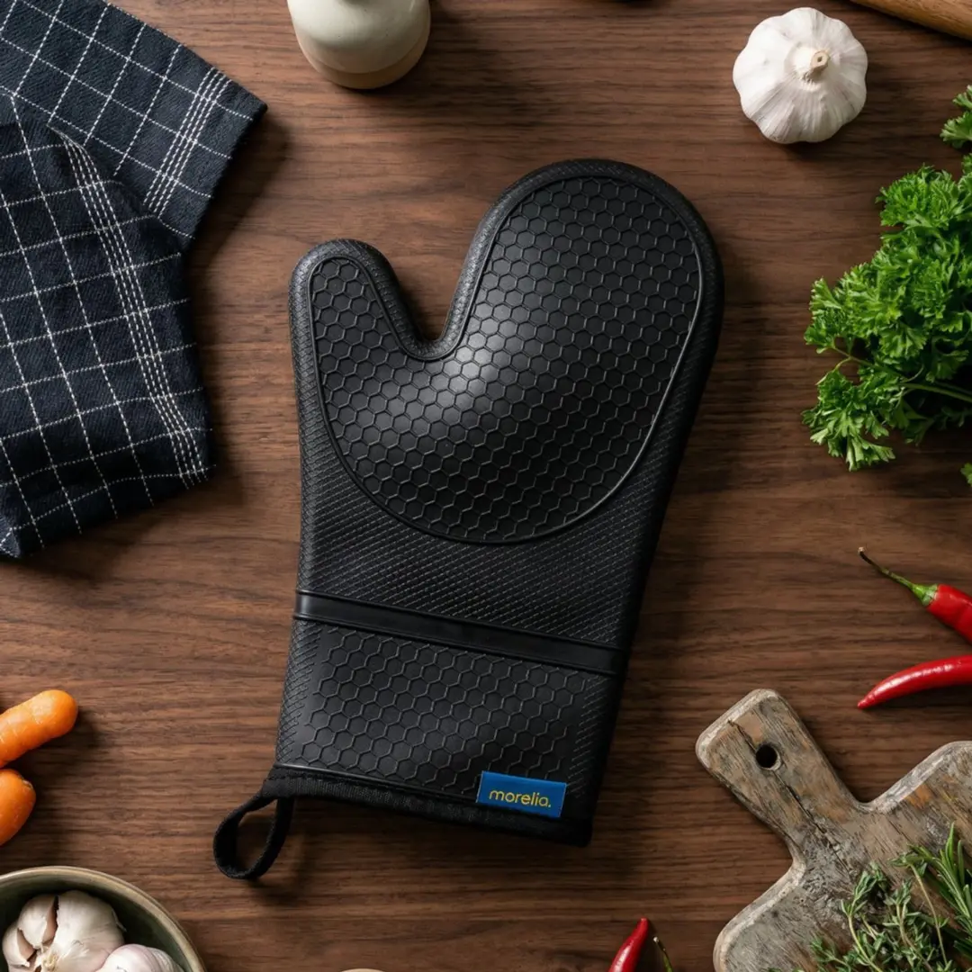 Morelia Hittebestendige Ovenwanten 260°C - 2 Stuks - Zwart - afbeelding 6 van 6