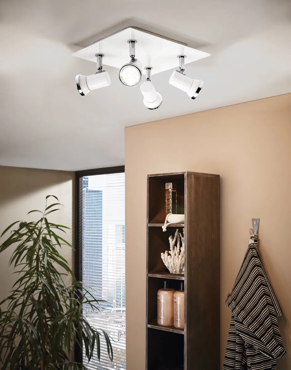 Eglo Batholino Tamara 1 Spot - 4 Lichtpunten - Wit/Chroom