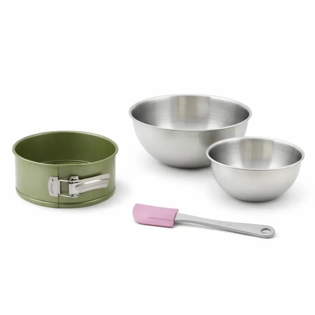 Zenker Bakkersset Panettonevorm 18cm - 2 Kommen & Spatel - Groen