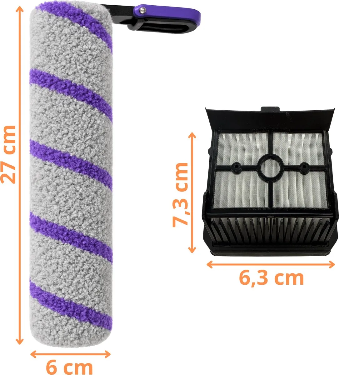 Rowenta X-Clean 10 Accessoirespakket - Microvezelborstelrol & HEPA-filter - 2 Stuks