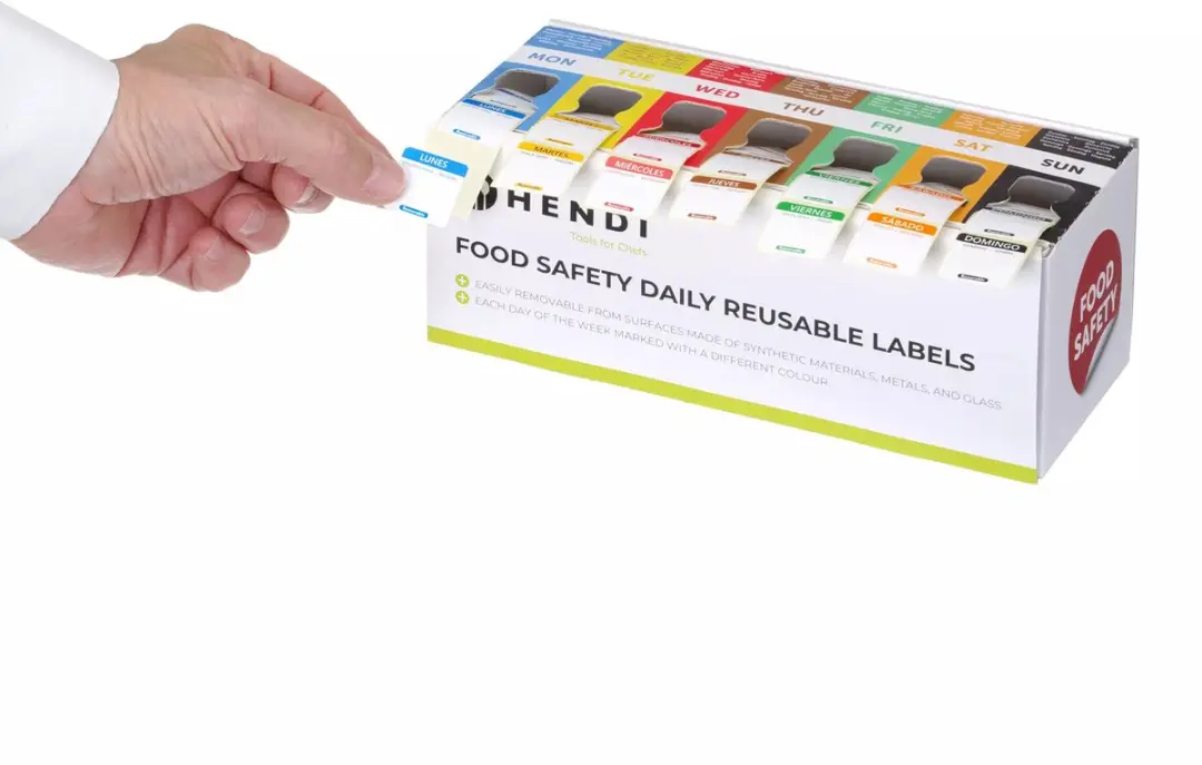 HENDI Voedselveiligheidsstickers Dispenser - 7000 Stuks - Multi