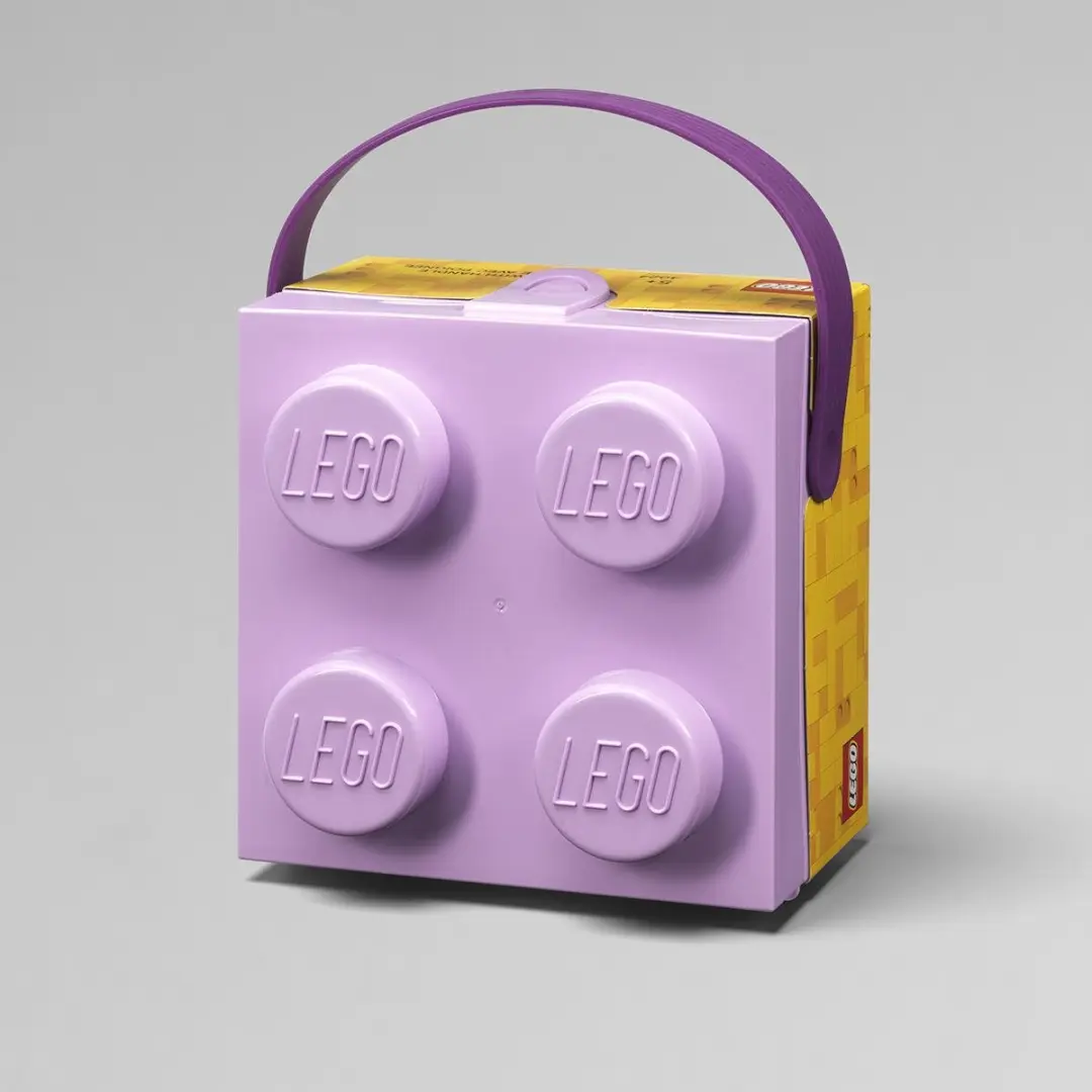 LEGO Lunchbox Brick 4 met Handvat - 3.3L - Paars