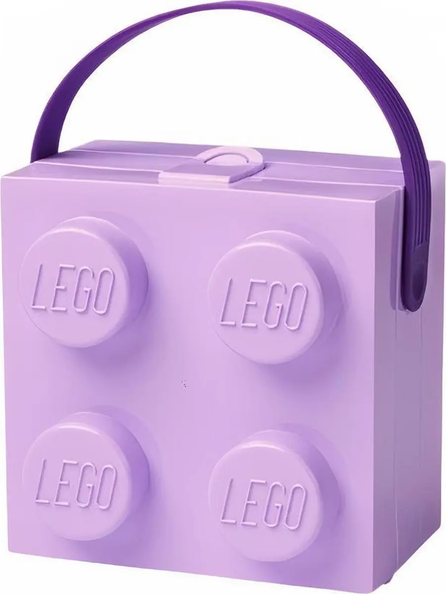 LEGO Lunchbox Brick 4 met Handvat - 3.3L - Paars