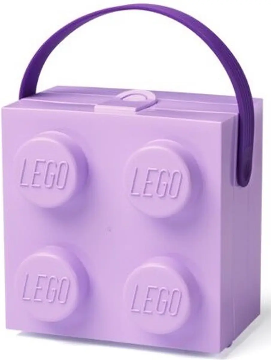 LEGO Lunchbox Brick 4 met Handvat - 3.3L - Paars