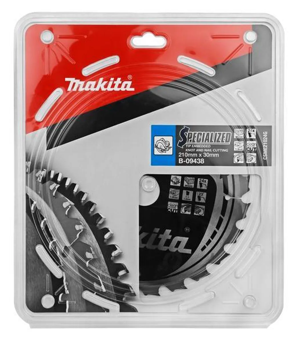 Makita Cirkelzaagblad B-09438 Hout Noest/Spijker 210mm - 24T - afbeelding 4 van 5