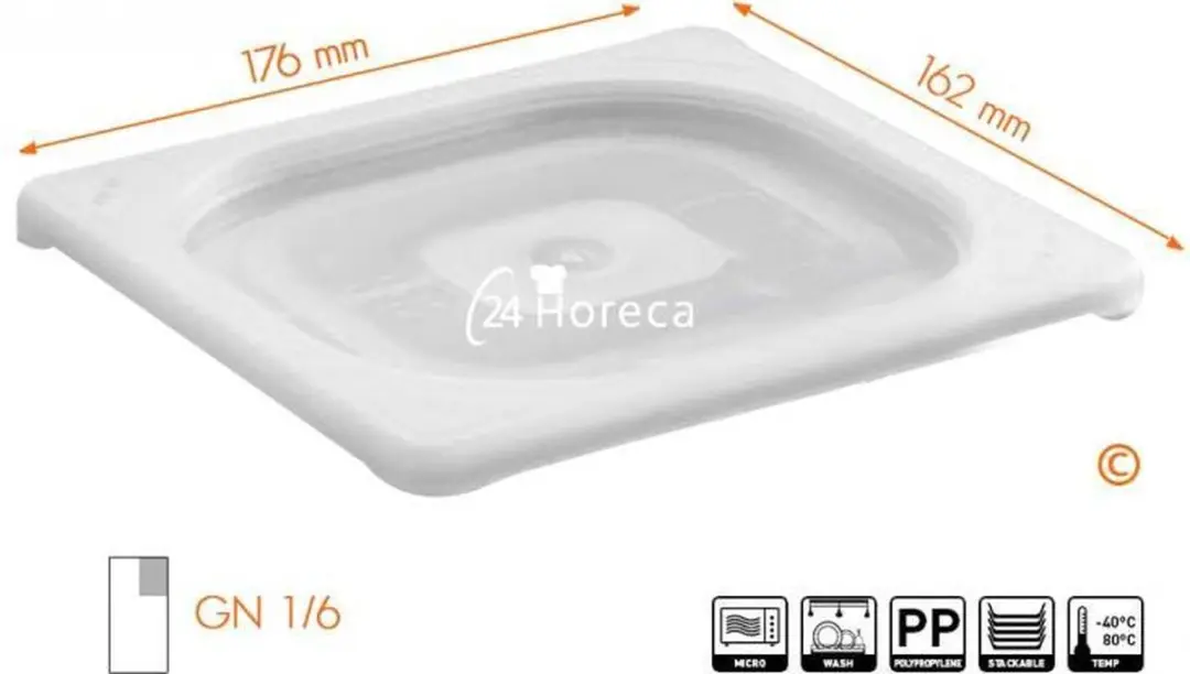 HENDI Deksel voor GN-container 176x162mm - PP - Transparant