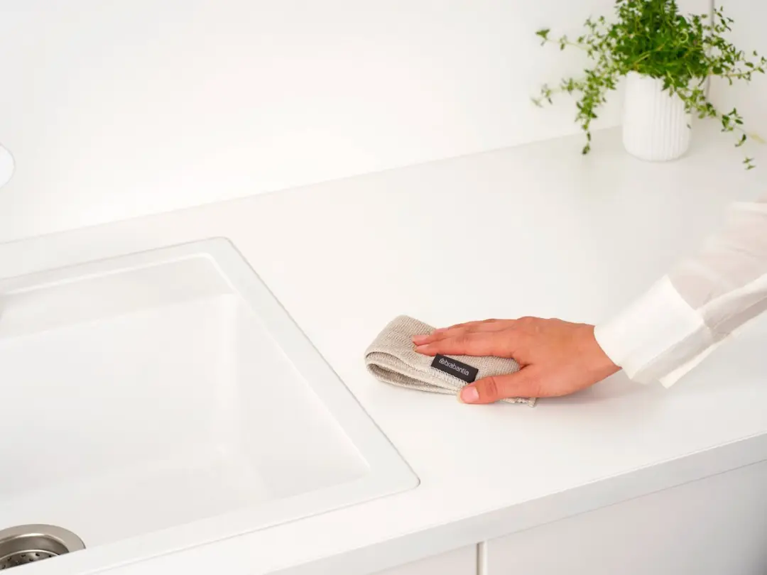 Brabantia SinkSide Microvezeldoekjes 16x22cm - 3 Stuks - Soft Beige/Dark Grey/Jade Green