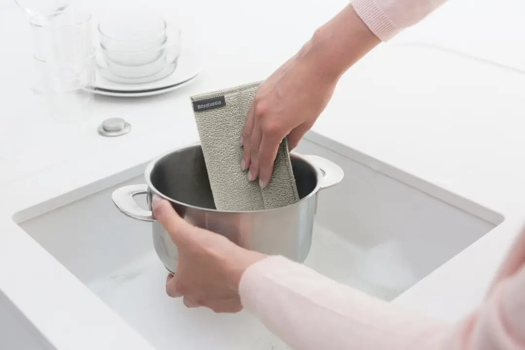 Brabantia SinkSide Microvezeldoekjes 16x22cm - 3 Stuks - Soft Beige/Dark Grey/Jade Green