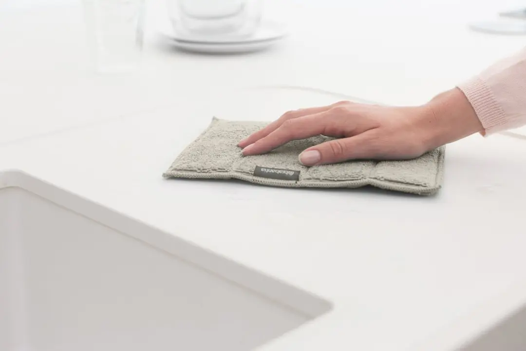 Brabantia SinkSide Microvezeldoekjes 16x22cm - 3 Stuks - Soft Beige/Dark Grey/Jade Green