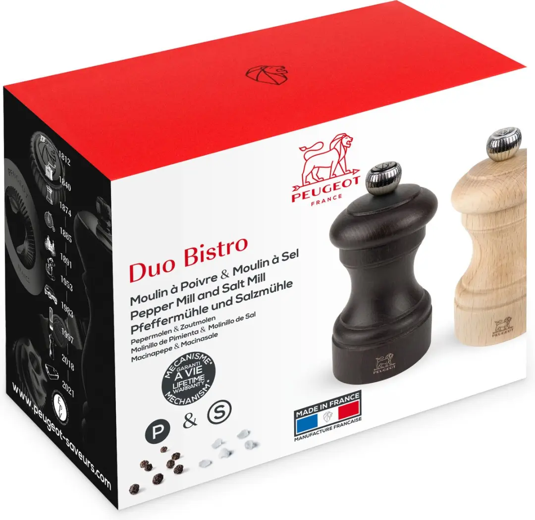 Peugeot Bistro Peper- en Zoutmolen 10cm - Chocolade/Naturel