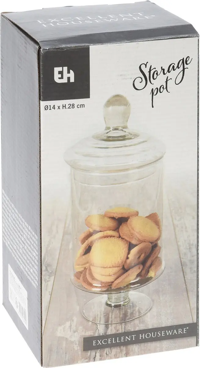 Excellent Houseware Voorraadpot Glas 29L - 14x27cm
