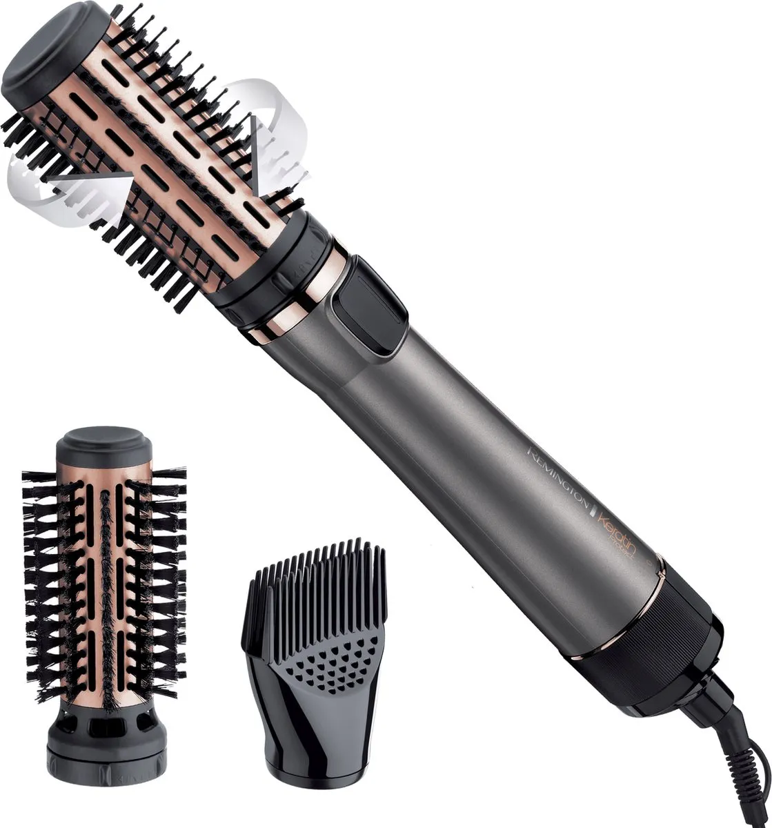 Remington AS8810 Keratin Protect Roterende Föhnborstel 1000W - Grijs/rosé