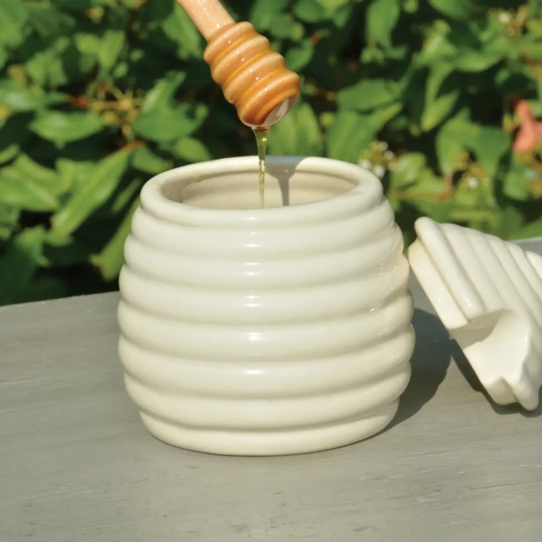 Esschert Design Honingpot TA-9807 - 400ml - Wit