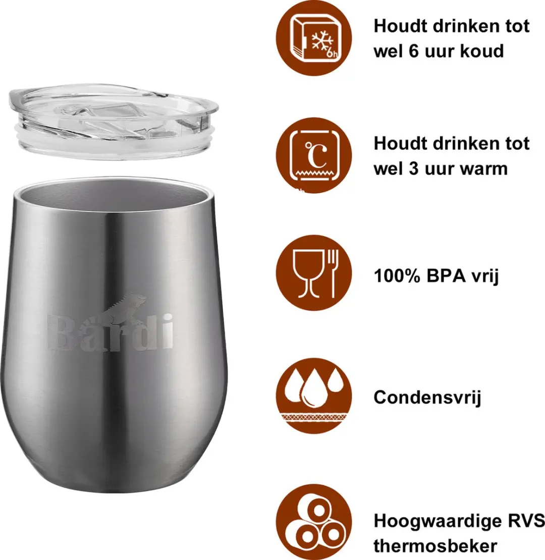 Bardi RVS Thermosbekers 360ml - 2 Stuks - BA74326