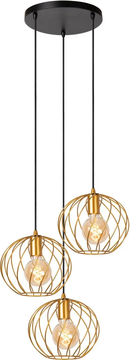 Lucide Danza Hanglamp Ø50cm - 3xE27 Mat Goud/Messing