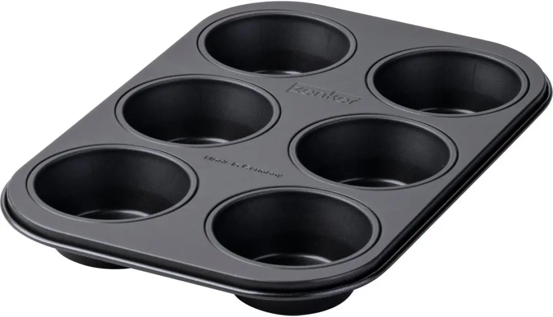 Zenker Muffinvorm 6 Holtes 28x19cm - Zwart - afbeelding 6 van 6