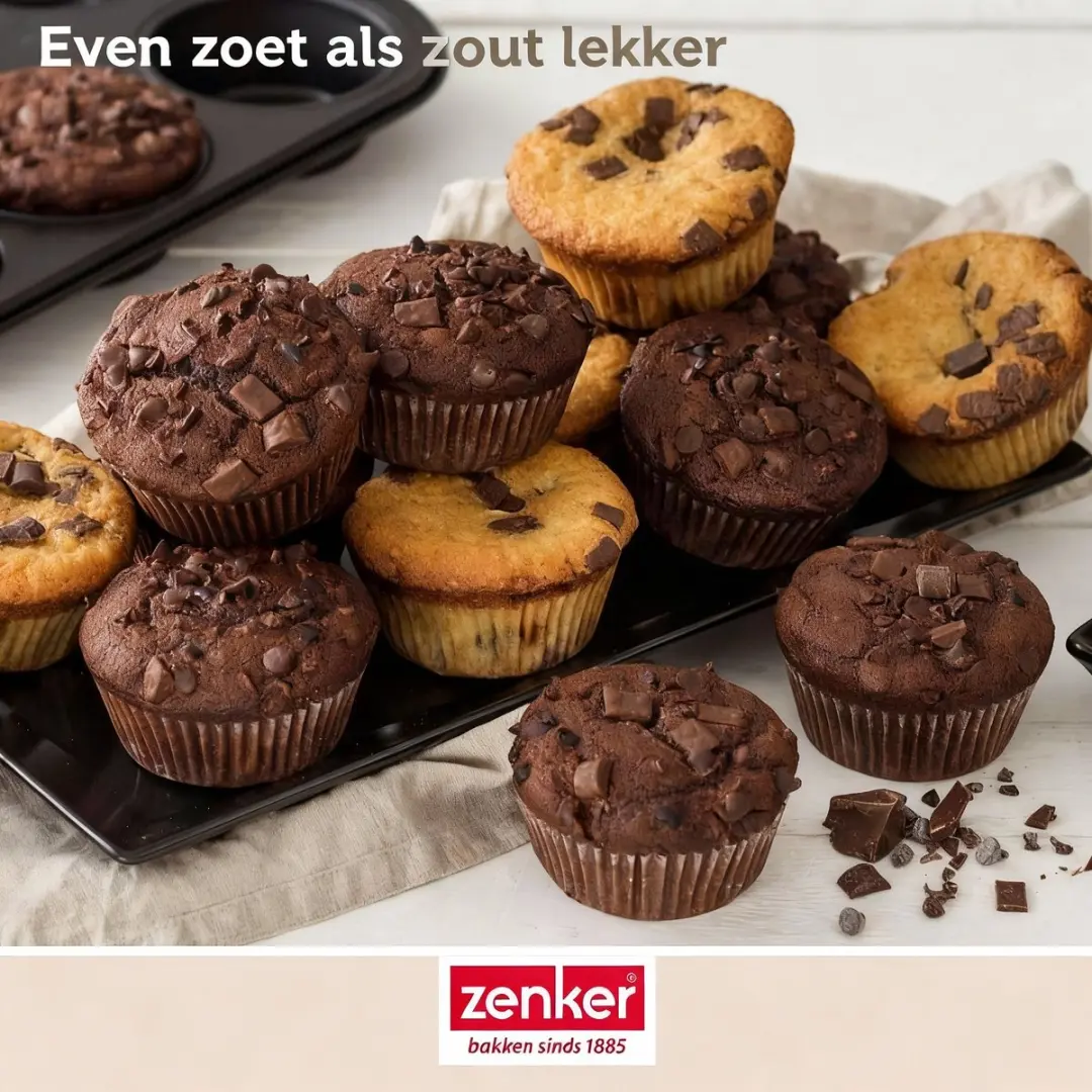 Zenker Muffinvorm 6 Holtes 28x19cm - Zwart
