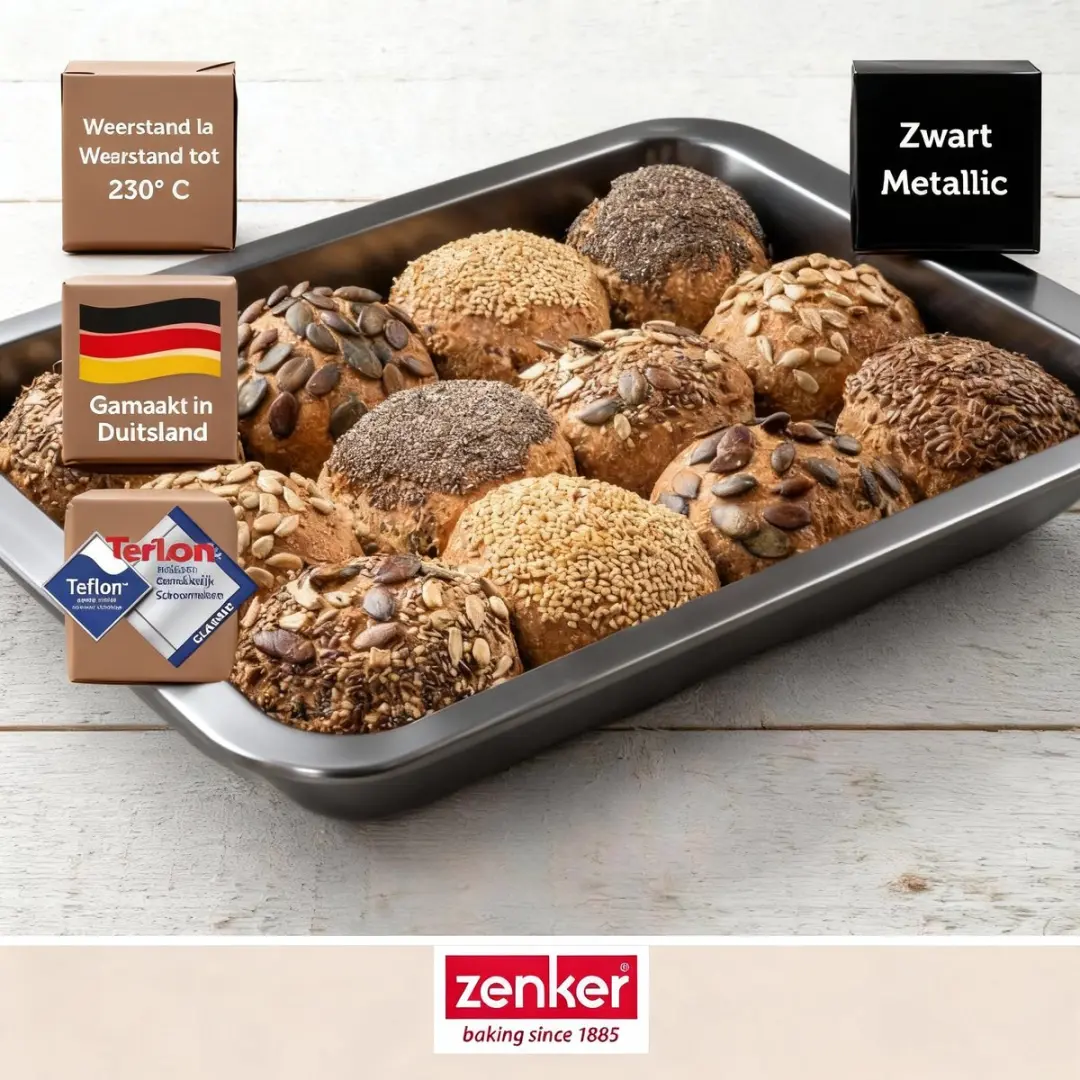 Zenker Muffinvorm 6 Holtes 28x19cm - Zwart