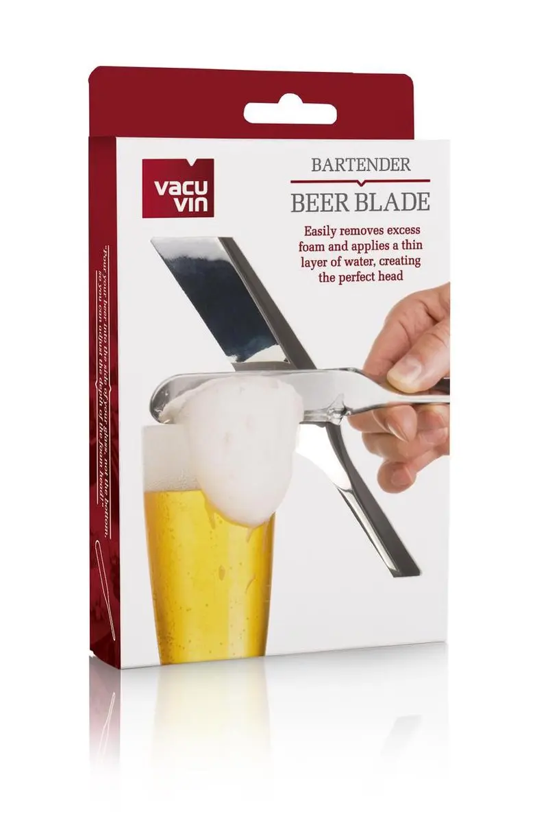 VacuVin Bartender Bierafschuimer - Zilver