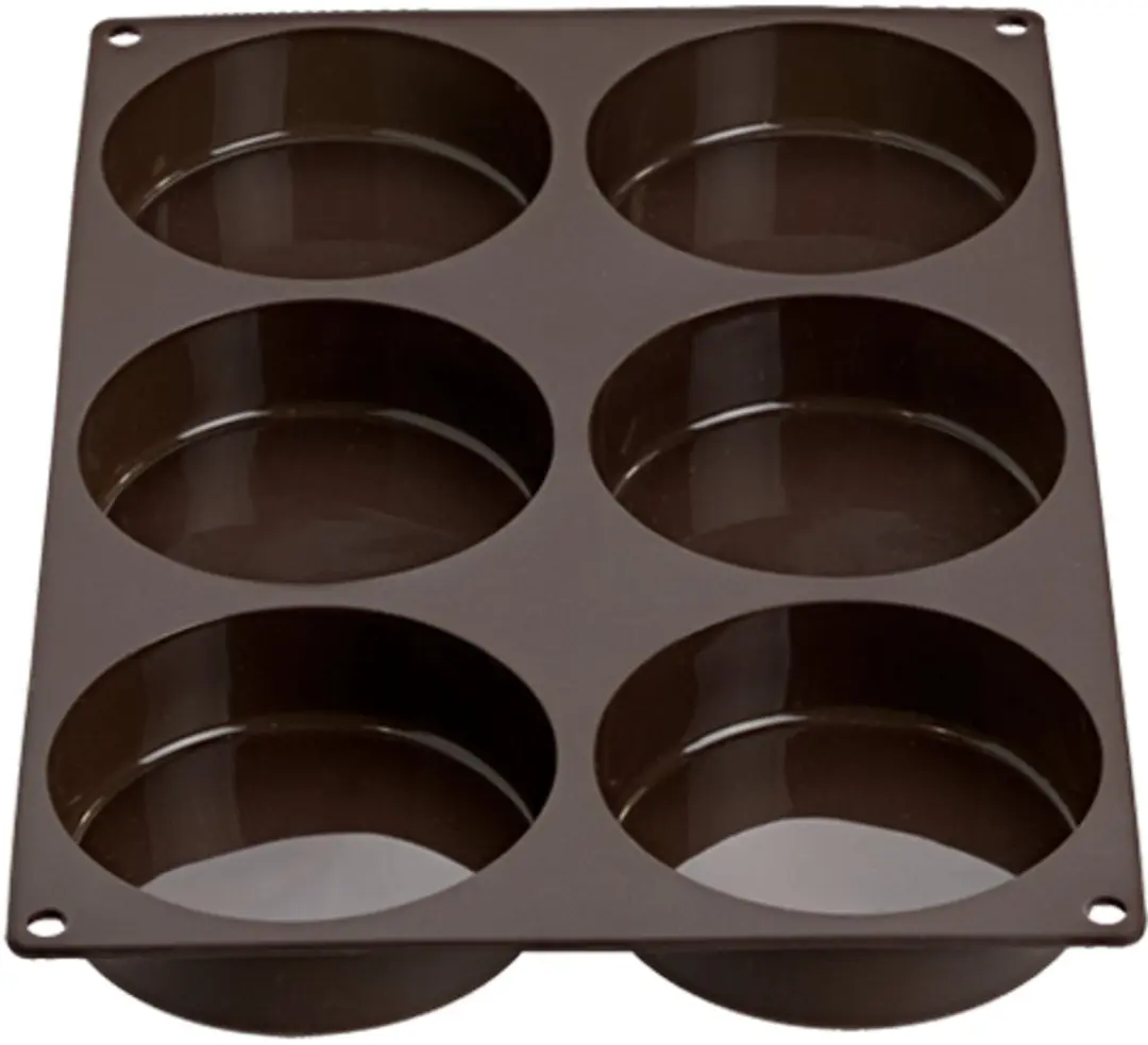 Lurch Flexiform Bakvorm 6 Hamburgerbroodjes - Silicone Ø10cm - Bruin - afbeelding 6 van 6