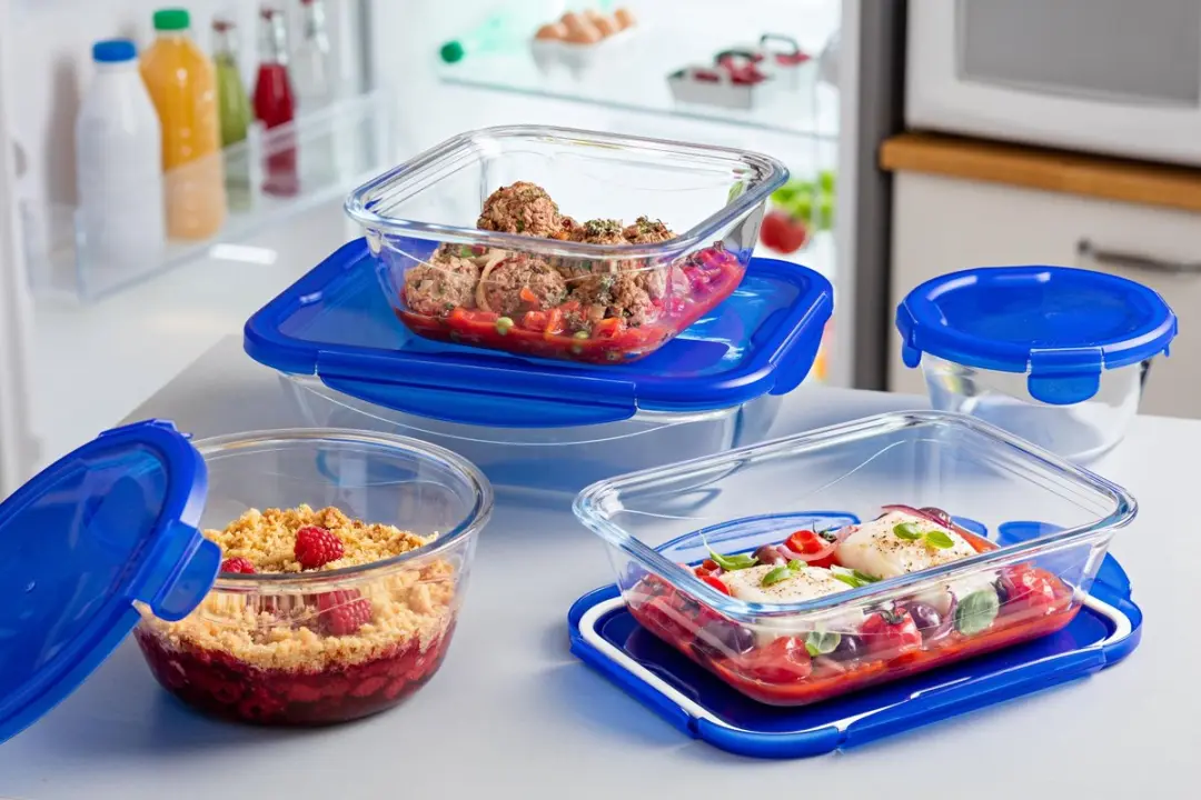 PYREX Cook & Go Schaal Rechthoek 0,8L - Met Deksel - Transparant