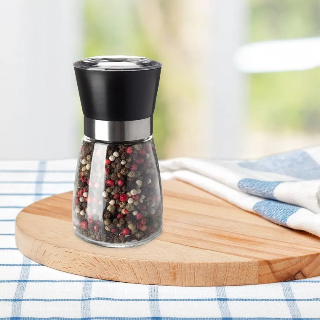 Excellent Houseware Glazen Peper- en Zoutmolen 13cm - Keramisch