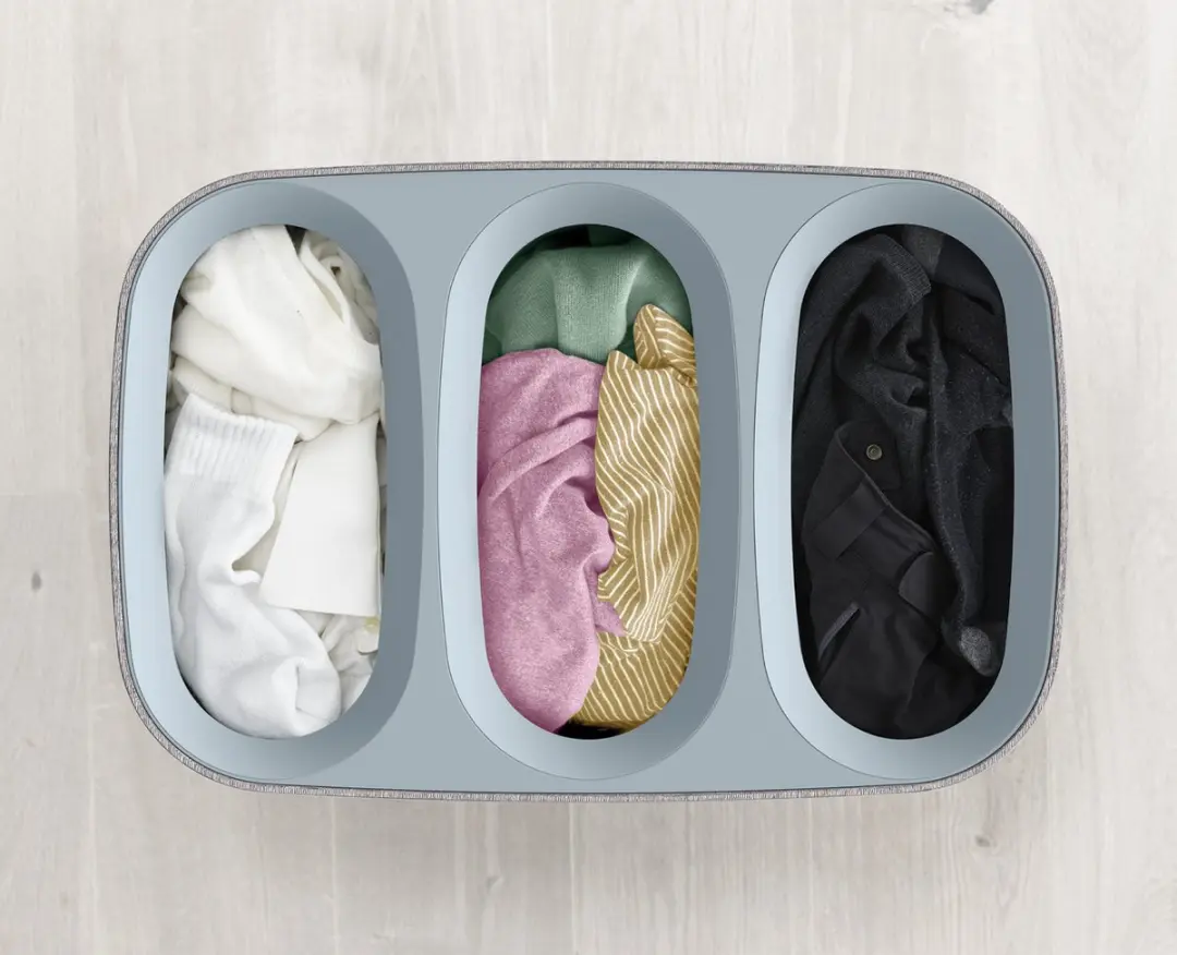 Joseph Joseph Tota Wasmand 3 Compartimenten 90L - Grijs