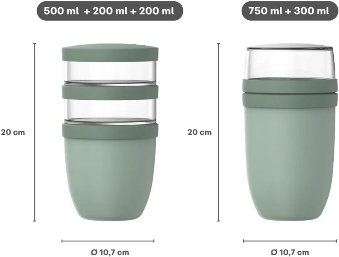 Mepal Lunchpot-Set Ellipse 900ml & 1050ml - Nordic Black